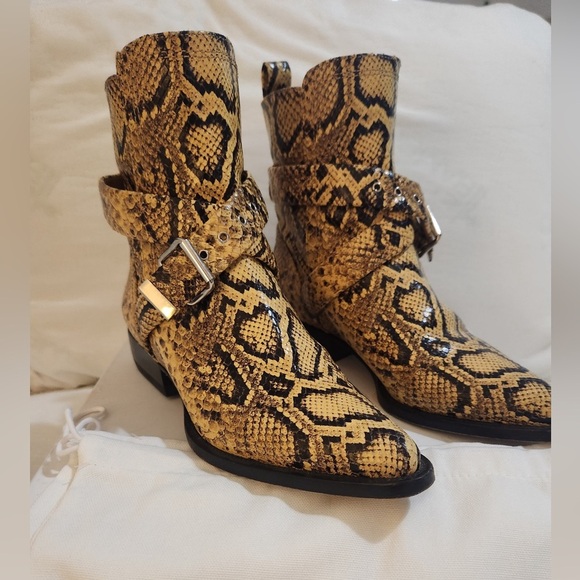 Rylee Python-Embossed Belted Booties EU 38.5 - Picture 5 of 5